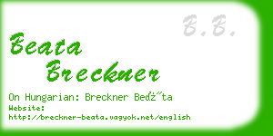 beata breckner business card